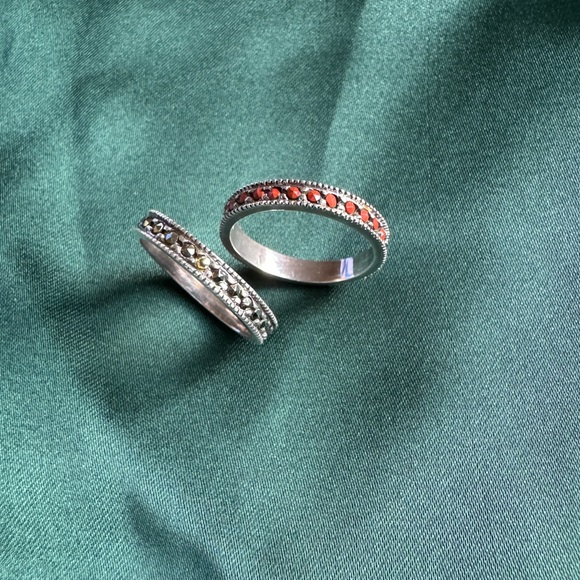 Vintage antique sterling silver rings with gemstones - Picture 1 of 12